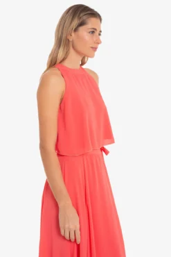 Top curto de chiffon