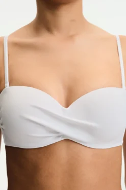 Top de biquíni bandeau efeito cruzado