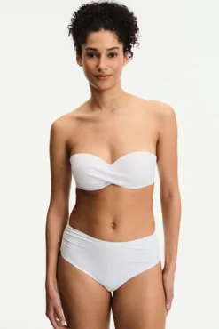 Top de biquíni bandeau efeito cruzado
