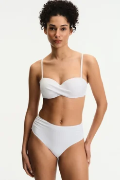 Top de biquíni bandeau efeito cruzado