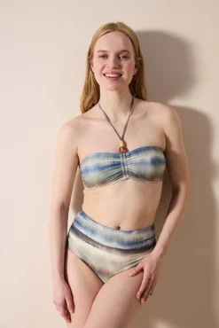Top de biquíni bandeau estampado