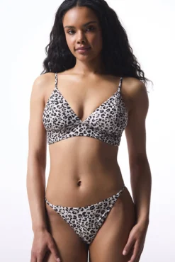 Top de biquíni bralette leopardo