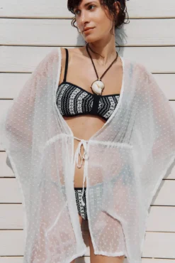 Top de biquíni cai crochet preto