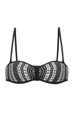 Top de biquíni cai crochet preto