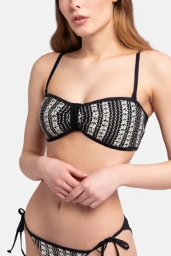 Top de biquíni cai crochet preto