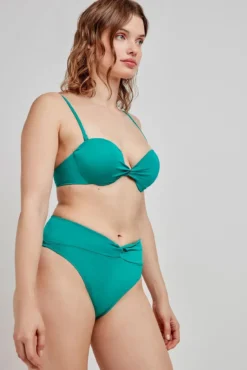 Top de biquíni cai liso verde