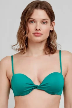 Top de biquíni cai liso verde