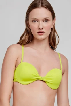 Top de biquíni cai liso verde
