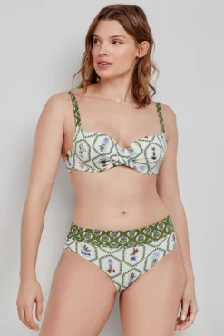 Top de biquíni com capacidade estampado