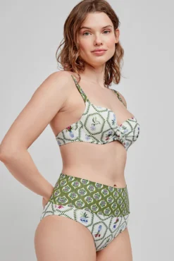 Top de biquíni com capacidade estampado