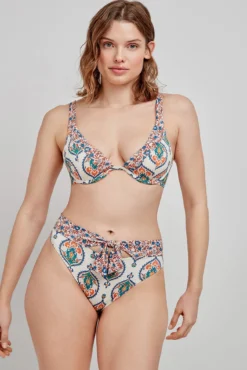 Top de biquíni com capacidade estampado