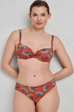 Top de biquíni com estampado tribal