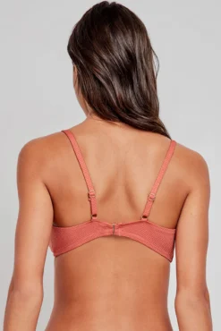 Top de biquíni enchimento removível laranja