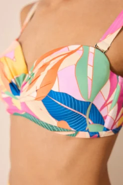 Top de biquíni estampado de flores