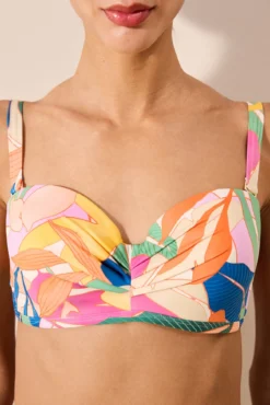 Top de biquíni estampado de flores