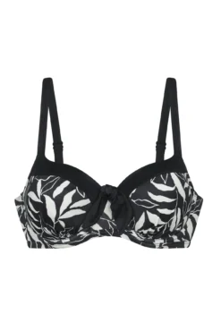 Top de biquíni estampado preto