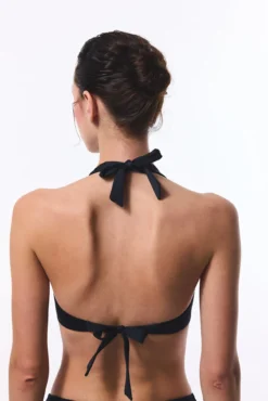 Top de biquíni preto com halter