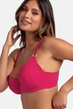 Top de biquíni rosa
