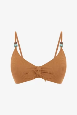 Top de biquíni triangular camelo