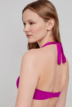 Top de biquíni triangular roxo