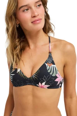 Top de biquíni triangular tropical