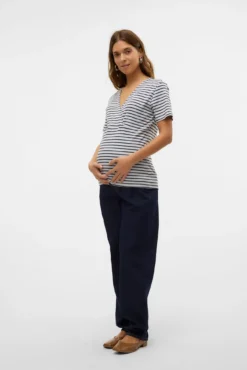 Top de malha para maternity de amamentação