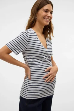 Top de malha para maternity de amamentação