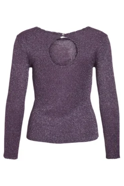 Top de malha reversível com lurex