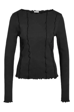 Top de manga comprida com costuras