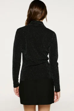 Top de manga comprida com glitter