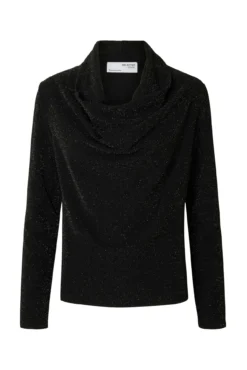 Top de manga comprida com glitter
