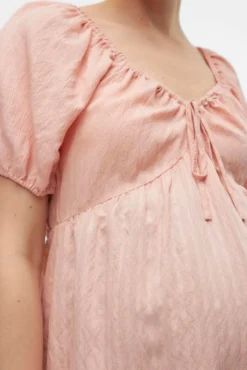 Top de manga curta abalonada maternity e amamentação