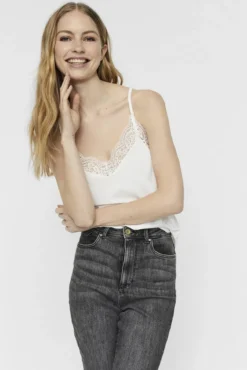 Top de mulher sem mangas estilo lingerie