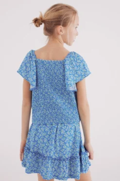 Top estampado com babados para menina