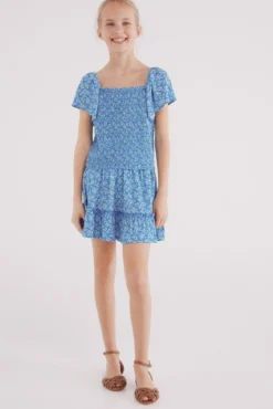Top estampado com babados para menina