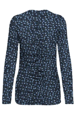 Top franzida com estampado floral