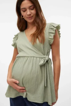 Top manga curta maternity e amamentação