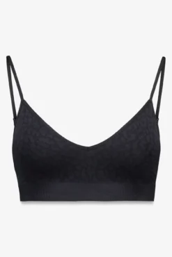 Top NATURAL sem costura com estampa animal preto