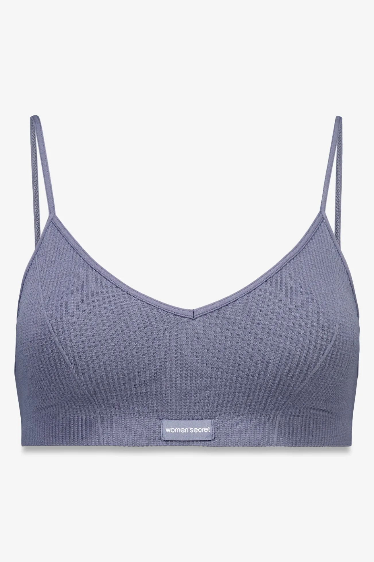 Top triangular xadrez azul claro NATURAL