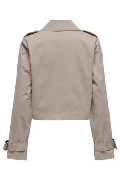 Trench coat curto com botões frontais