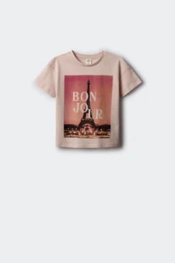 T-shirt Bonjour para menina