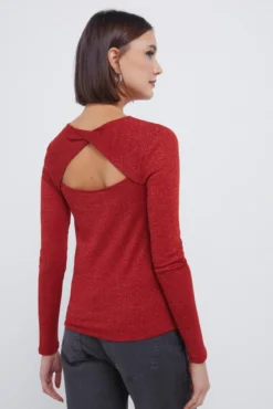 T-shirt com decote nas costas em lurex