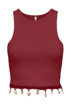T-shirt crop sem mangas