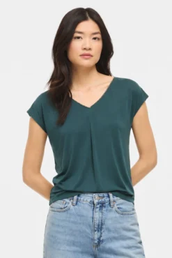 T-shirt de manga curta com tencel