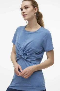 T-shirt de manga curta maternity e amamentação