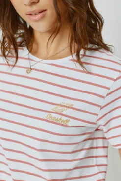 T-shirt de manga curta às riscas