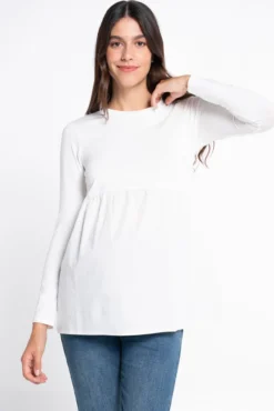 T-shirt de maternidade com baixo de popeline