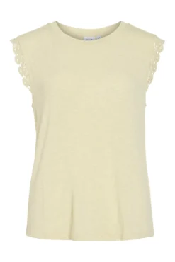 T-shirt de mulher com renda nas mangas