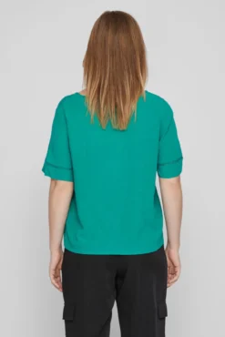 T-shirt de mulher manga curta croché