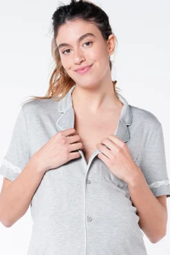 T-shirt de pijama maternity renda